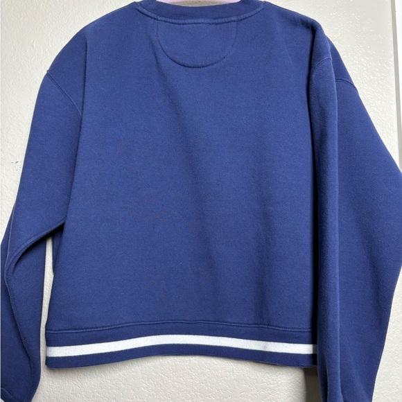 J Crew “Après Ski” Women's Oversized, Cropped, Navy, Super Soft Sweatshirt. S - Picture 3 of 12